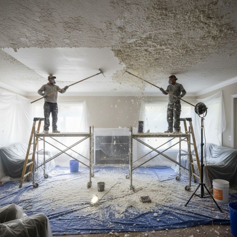 Knockdown Ceiling Removal in Olathe, KS