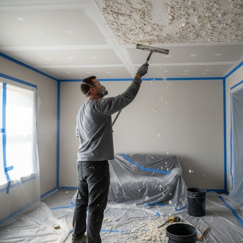 Knockdown Ceiling Removal in Olathe, KS