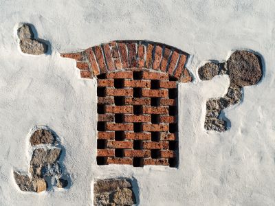 Renovated Building with White Plaster